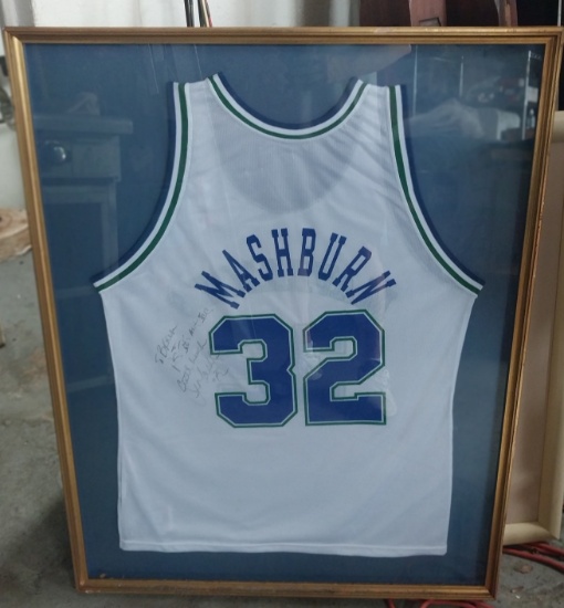 Jamal Mashburn - Signed Jersey - Framed