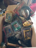 Box of NFL and College items - Most are new