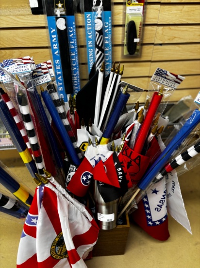Assorted Patriot Stick Flag Lot - NEW