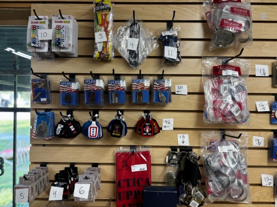 Shelf Lot of Assorted Key Chains, Silicone Rings & Bracelets - NEW