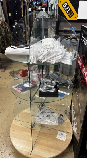 Glass Circular Display Shelving - Contents Included