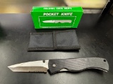 Folding Pocket Knife w. Serrated Blade