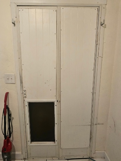 37" x 81" Custom Made Folding Pet Door with Pet Safe Cat & Dog Flap Door