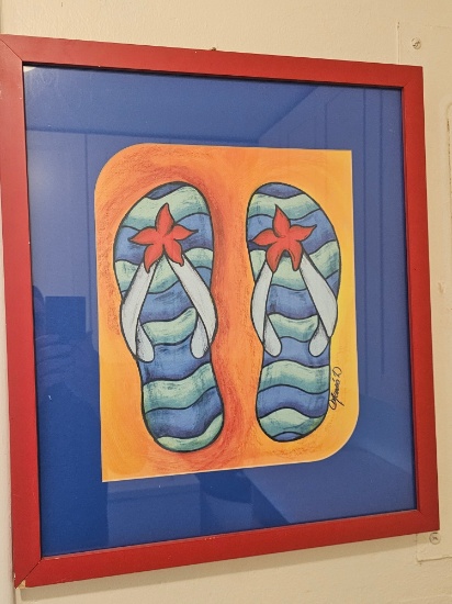 20" x 23" Artist Signed Framed Wall Art
