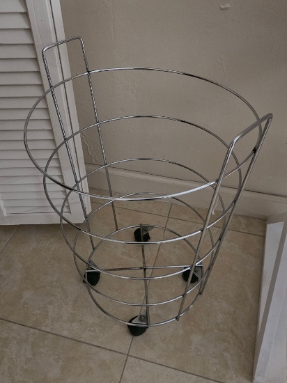 Rolling Chrome Hamper
