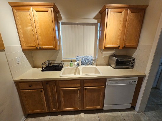 (5) Upper, (4) Lower, (3) Drawer Kitchen Cabinet System with Double Sink - Totaling 94" on Each Side