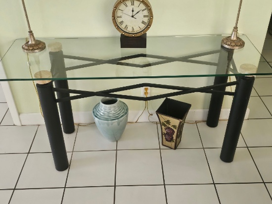 5' Glass Top Foyer Table