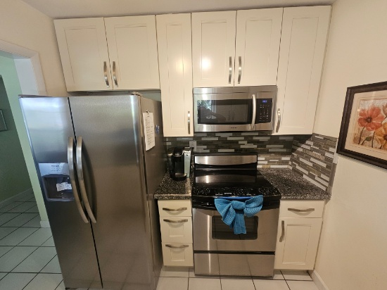 (6) Upper and (3) Lower (5) Drawer Kitchen Cabinet System with 94" Granite Top on Each Side with Dou