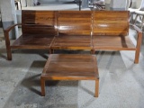Three Piece Solid Wood Outdoor Set with 30