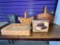 Lot, Miscellaneous (2) Wicker Baskets, Blood Pressure Unit, ice Bucket,S erving Dish