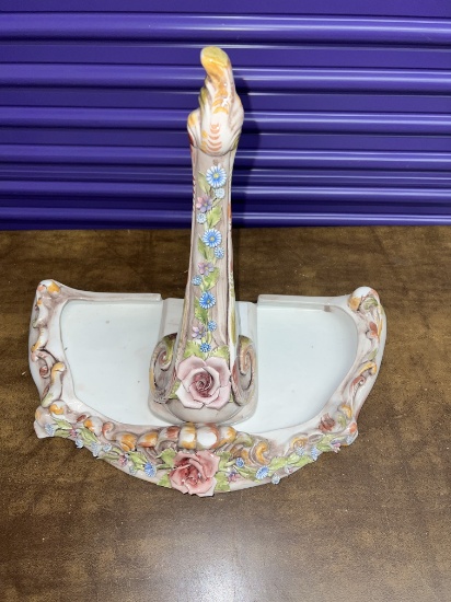 Large  2 Piece  Bassano Porcelain (Italian) Tray 16" X 10" with Riser 13" X 7"