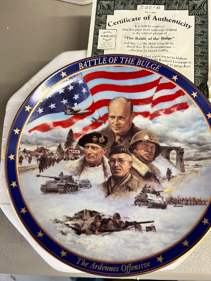 Battle of The Bulge, Commemorative Plate with COA, Plate Number:5201A