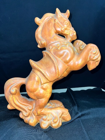 Large Ceramic Prancing Horse, 15" High X 13" Wide