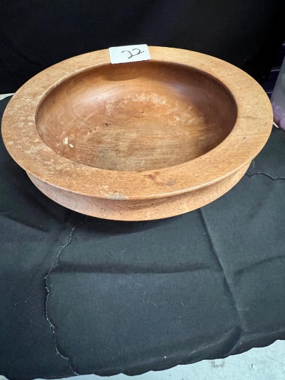 Large Hand Carved Wooden Bowl, 15" Wide X 5.5 " High