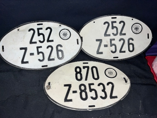 Collectable Antique German License Plates
