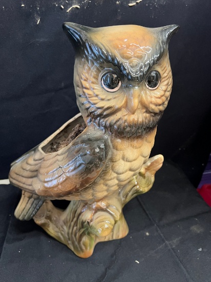 Ceramic Owl, 15" High X 12" Wide, Can Be Used as a Planter