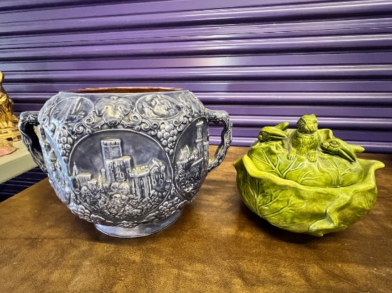 Lot, (2) Miscellaneous Ceramic Bowls, with Covers and  8" X 12" & 7" X 7"