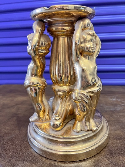 (3) Cherebs Holding Up A Dish, 10" High X 8" Wide