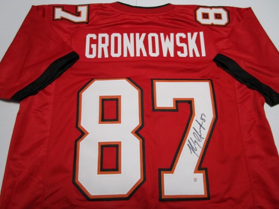 Rob Gronkowski of the Tampa Bay Buccaneers signed autographed football jersey PAAS COA 306