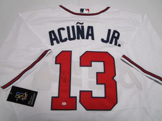 Ronald Acuna Jr of the Atlanta Braves signed autographed baseball jersey PAAS COA 716