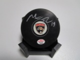 Matthew Tkachuk of the Florida Panthers signed autographed logo hockey puck PAAS COA 318
