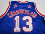 Wilt Chamberlain of the Harlem Globe Trotters signed autographed basketball jersey TAA COA 747