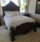 Designer Queen Bed, lamp and Nightstand with mattress