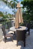 Outdoor Table, 4 chairs and Umbrella set