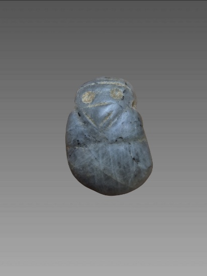Pre-Columbian Jade Avian Celt Pendant, Costa Rica