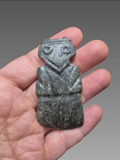 Pre-Columbian Jade Avian Axe Pendant, Costa Rica