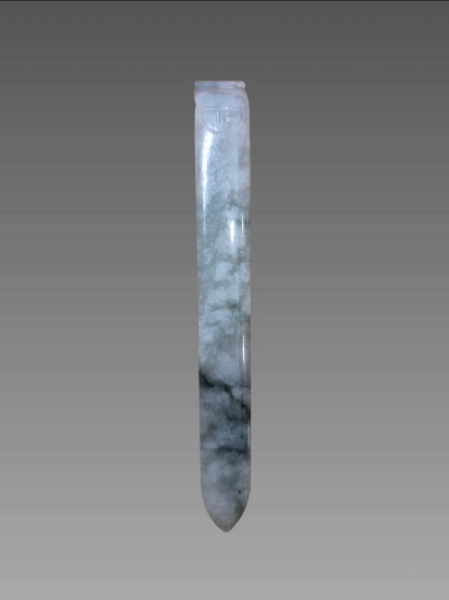 Antique Chinese Spinach Jade Hair Pin