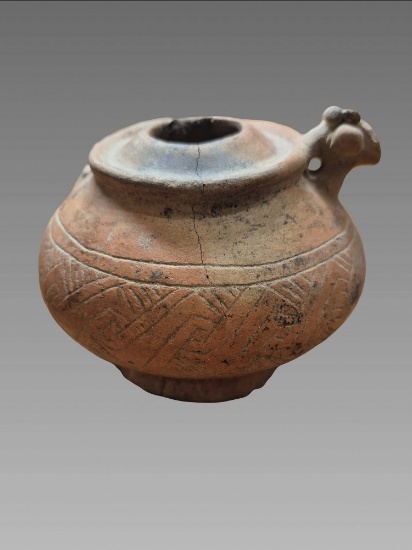 Pre-Columbian Avian Ceramic Globular Pot