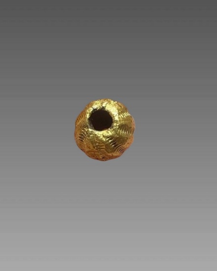 Ancient Greek Melon Bead, Gold Melon Bead