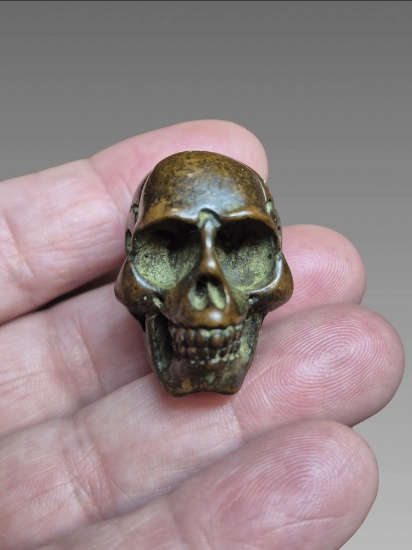 Antique Bronzed Skull Pendant