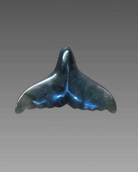 Custom Blue Jadeite Jade Whale Pendant