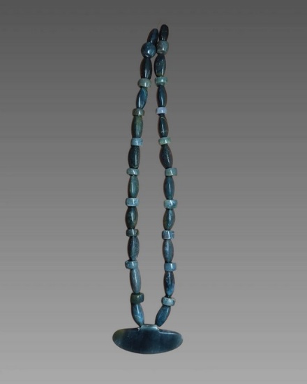 Pre-Columbian Style Blue Jade Necklace