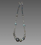 Pre-Columbian Silver Moche Beaded Necklace