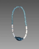 Blue Jade and Spondyllus Bead Necklace