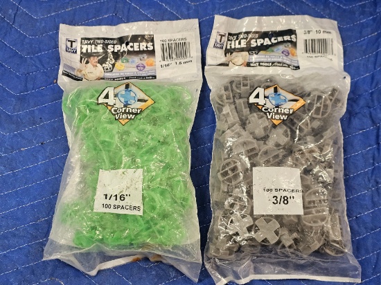 New, Sealed Bag of (100) Tavy 1/16" and 3/8" Tile Spacers