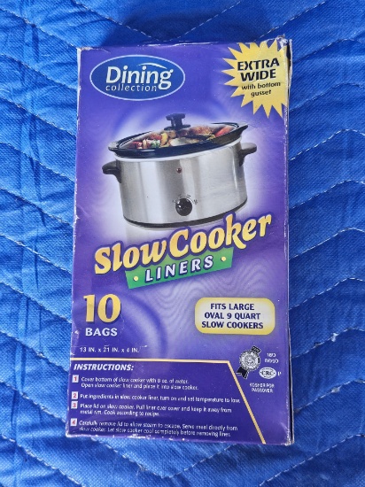 New, In Box Dining Collection (10) Bag 9Qt Slow Cooker Liners