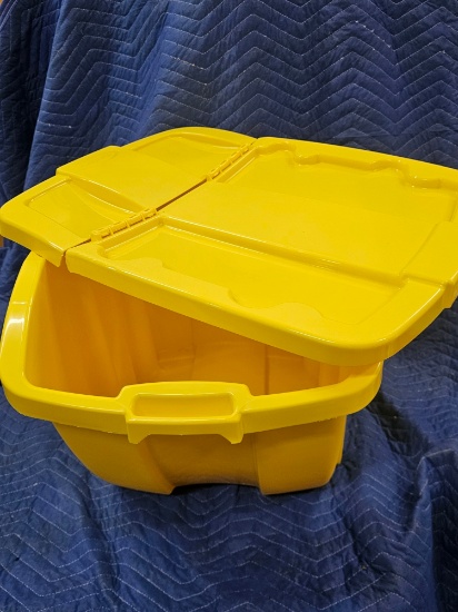 New, U-Line 23" Heavy Duty Bins with Lids - (2) Blue, (1) Yellow, (1) Green