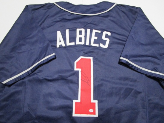 Ozzie Albies of the Atlanta Braves signed autographed baseball jersey PAAS COA 211