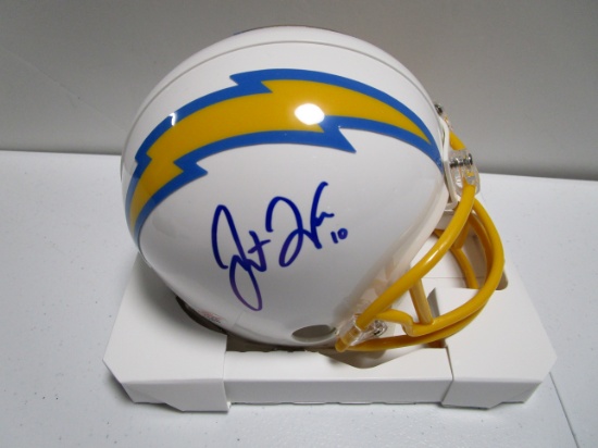 Justin Herbert of the LA Chargers signed autographed mini football helmet PAAS COA 070