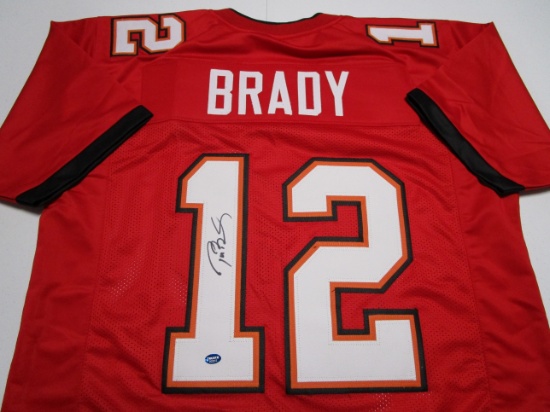 Tom Brady of the Tampa Bay Buccaneers signed autographed football jersey TAA COA 207