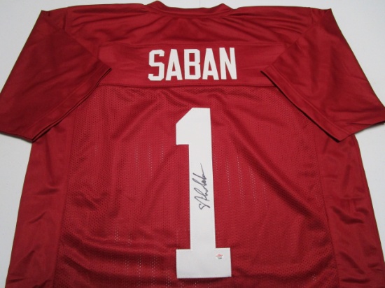 Nick Saban of the Alabama Crimson Tide signed autographed football jersey PAAS COA 982