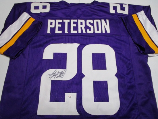 Adrian Peterson of the Minnesota Vikings signed autographed football jersey PAAS COA 626