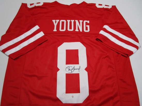 Steve Young of the San Francisco 49ers signed autographed football jersey PAAS COA 874
