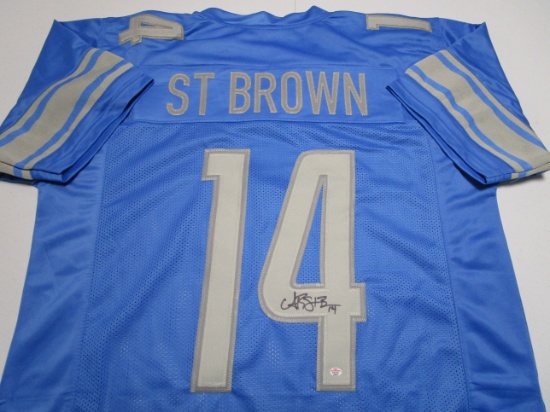 Amon-Ra St Brown of the Detroit Lions signed autographed football jersey PAAS COA 401