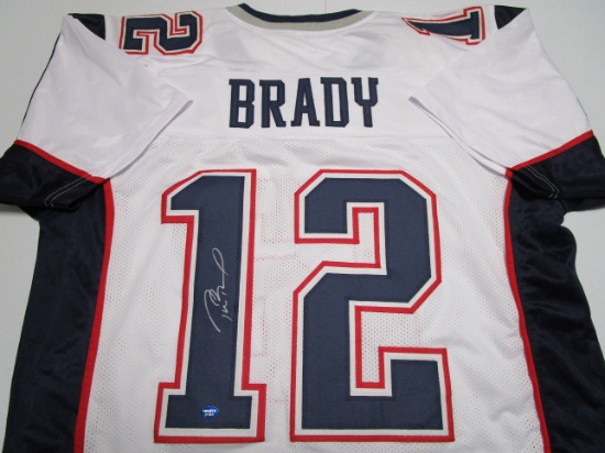 Tom Brady of the New England Patriots signed autographed football jersey TAA COA 963