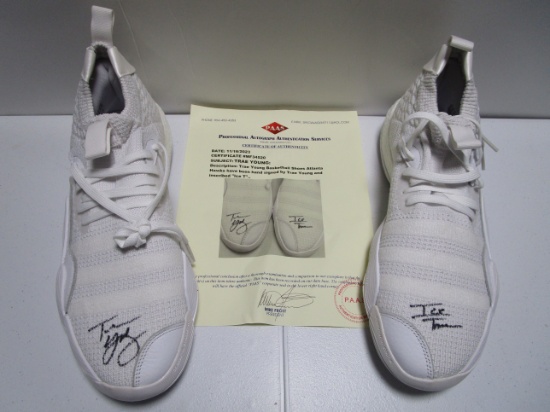 Trae Young of the Atlanta Hawks signed auto basketball shoes inscribed w/ ICE T PAAS LOA 520